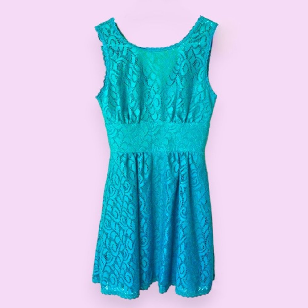 Teal Green Lace Dress B. Darlin Size 3/4 XS